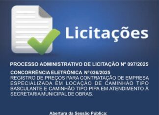 PROCESSO ADMINISTRATIVO DE LICITAÇAO Nº 097/2025 – PREGÃO ELETRÔNICO Nº 36/2025