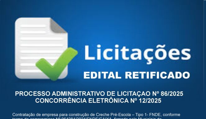 PROCESSO ADMINISTRATIVO DE LICITAÇAO Nº 86/2025 CONCORRÊNCIA ELETRÔNICA Nº 12/2025
